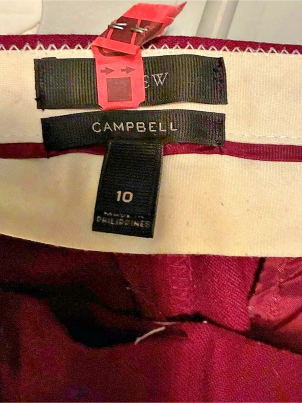 J. Crew Bi-stretch Wool Cropped Campbell Pant in Burgundy